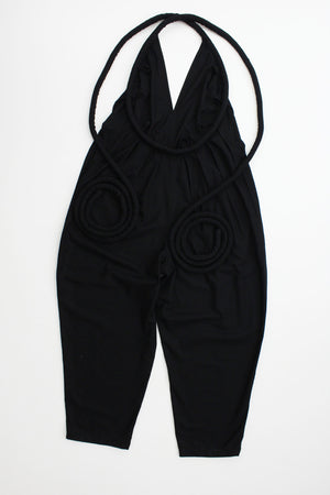 Electric Feathers Infinite Rope Jumpsuit Silk Black