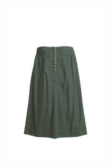 F&H Women's Button Front Skirt Hunter Green