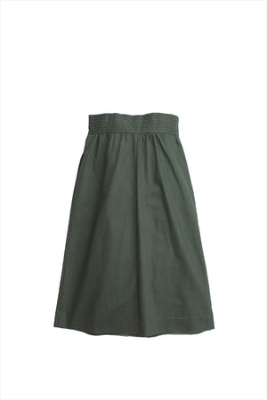 F&H Women's Button Front Skirt Hunter Green