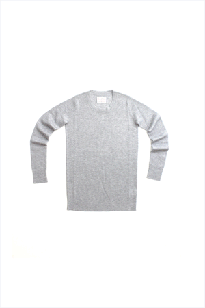 F&H Women's Cashmere Rib Tee Heather Gray