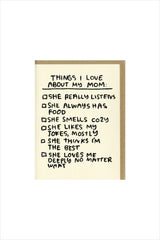 Things I Love Checklist Card