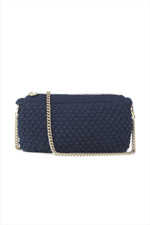 AIAYU Helen Chain Clutch Bag Navy