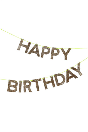 Gold Happy Birthday Garland