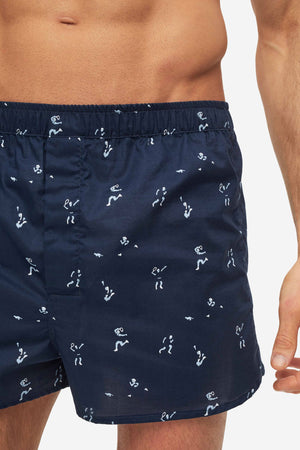 Derek Rose Men's Modern Fit Boxer Nelson 91 Navy