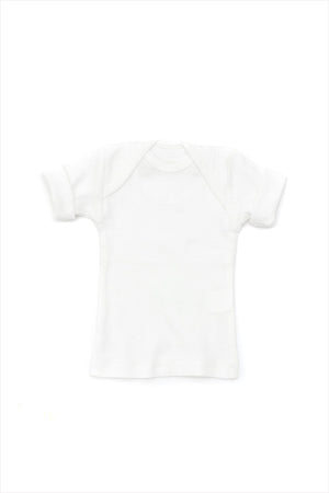 Rib Lap Shoulder Tee Short Sleeve White