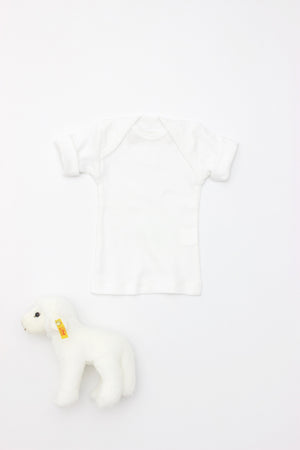 Rib Lap Shoulder Tee Short Sleeve White