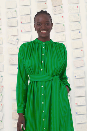 Mii Eos Cotton Silk Dress Green