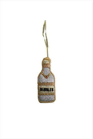 Bubbles Champagne Bottle Ornament