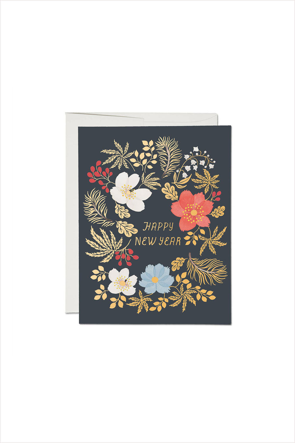 New Year&#39;s Wreath Holiday Card