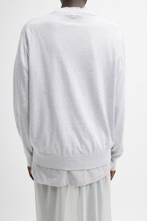 Tibi Super Fine Perfect Pullover Light Heather Grey