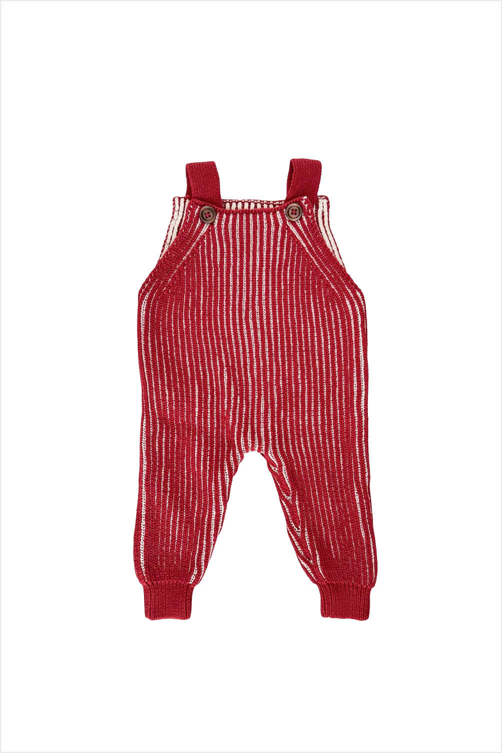 Cotton Brioche Baby Overall Red