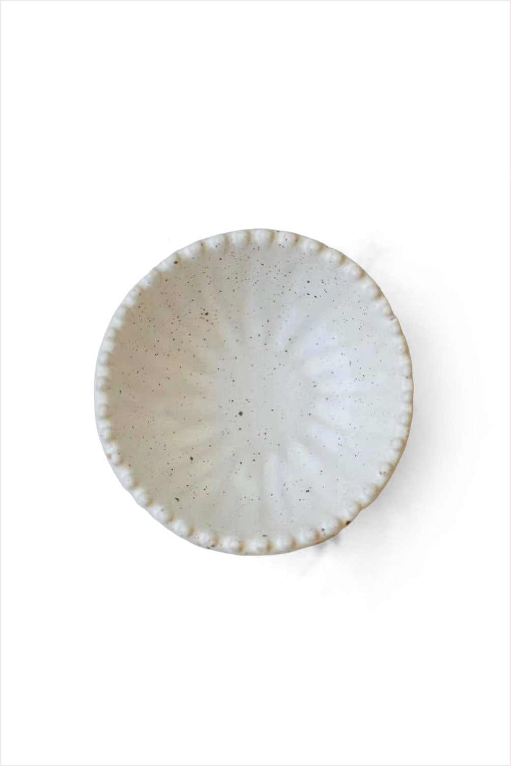 Ruffled Edge Pinch Bowl White