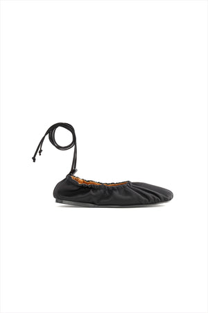 forte_forte Deconstructed Silk Flats Noir