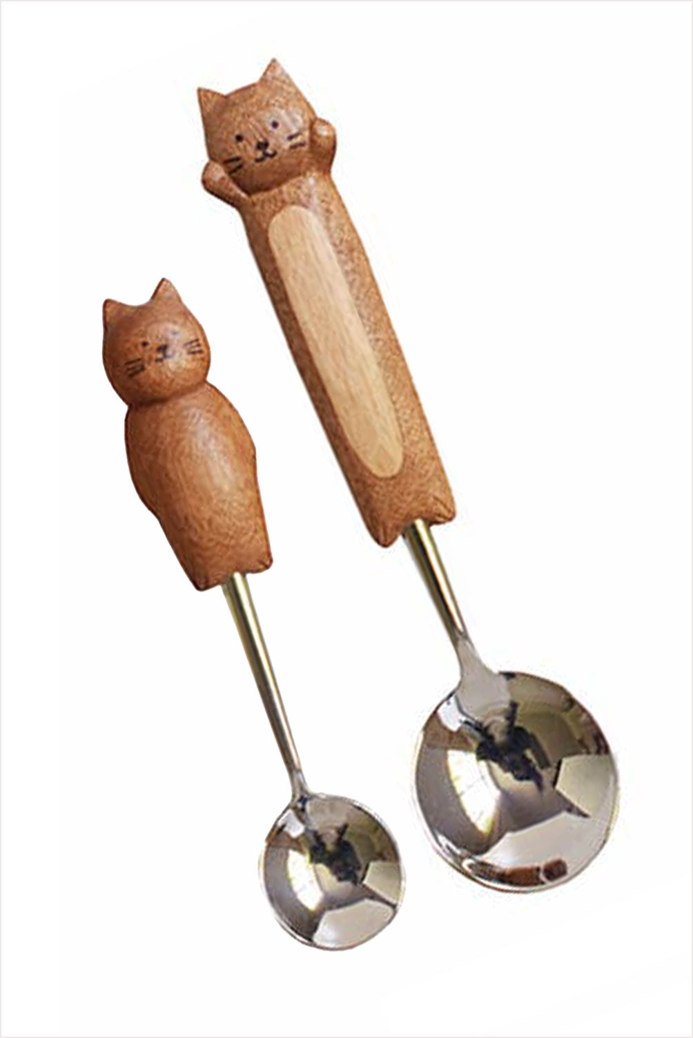 Hand-Carved Kitten Spoon