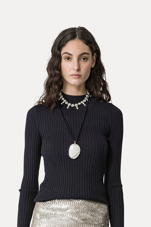 forte_forte Ribbed Turtleneck Sweater Notte