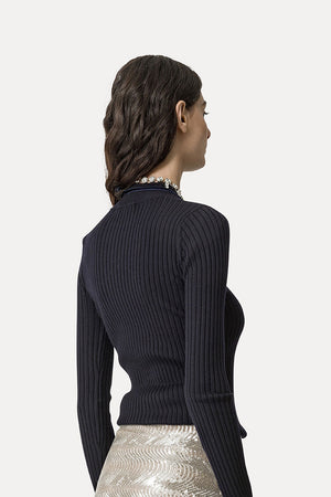 forte_forte Ribbed Turtleneck Sweater Notte