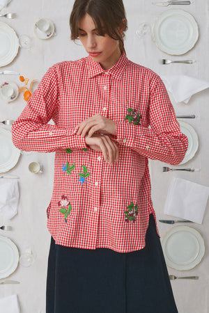 Mii Assia Embroidered Shirt Red