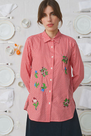 Mii Assia Embroidered Shirt Red