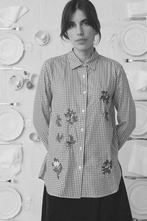 Mii Assia Hand Embroidered Shirt Black