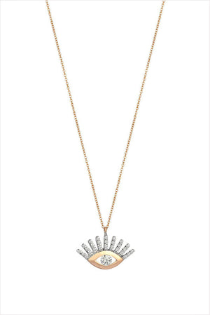 Maxi Pave Evil Eye Slim Chain Necklace