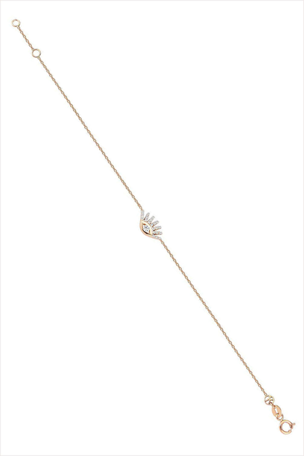 Pave Evil Eye Slim Chain Bracelet