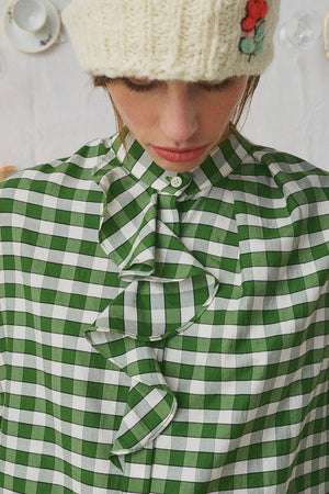 Mii Jabo Handwoven Cotton Silk Shirt Green