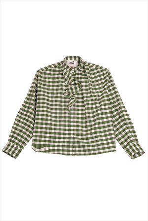 Mii Jabo Handwoven Cotton Silk Shirt Green