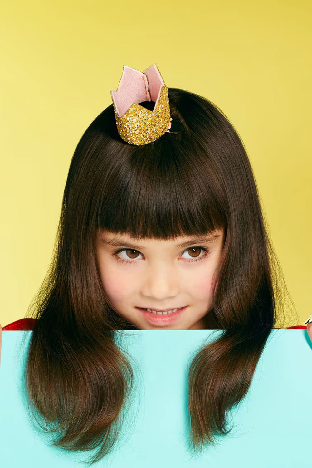 Mini Gold Glitter Crown Hair Clip