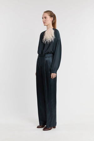 Indress Meryl Ostrich Feather Brooch Champagne
