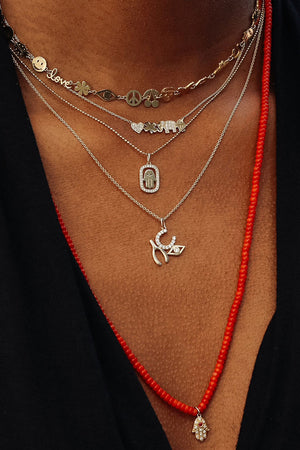 Hamsa Open Icon Charm Necklace