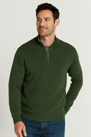 Alan Paine Hanbury Half Zip Sweater Rosemary