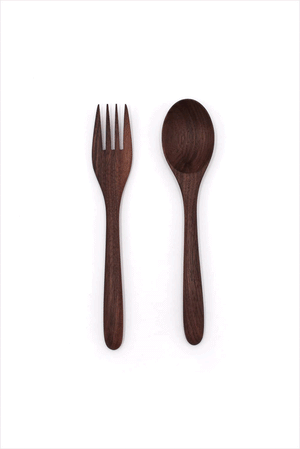 Walnut Fork & Spoon Set