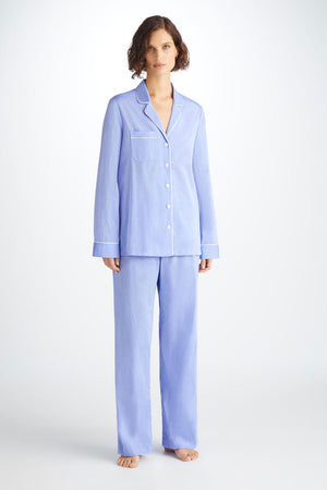 Derek Rose Women's Pajamas Set Amalfi Blue