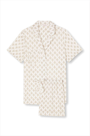 Derek Rose Women's Shortie Pajama Set Nelson White 101