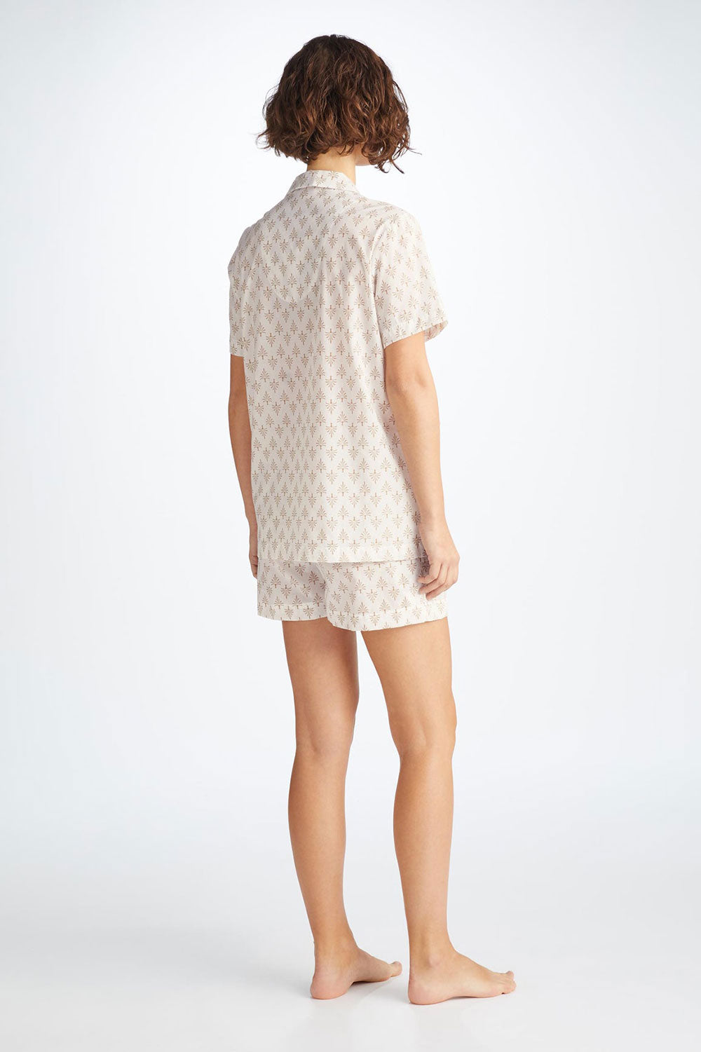 Derek Rose Women&#39;s Shortie Pajama Set Nelson White 101