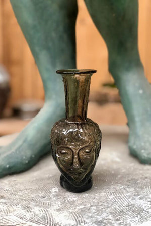 Vase Tete Color Mix Purple Olive 6.25" Glass Vase