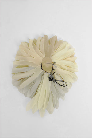 Indress Nicole Silk Anemone Brooch Ivory