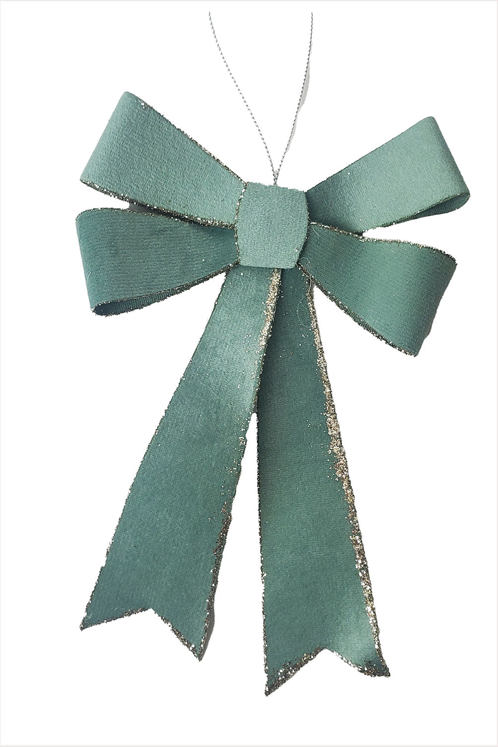 Sparkle Velvet Bows -  Pastel Green