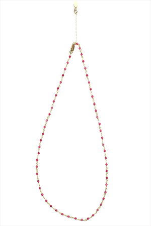 Pink Tourmaline Beaded Necklace