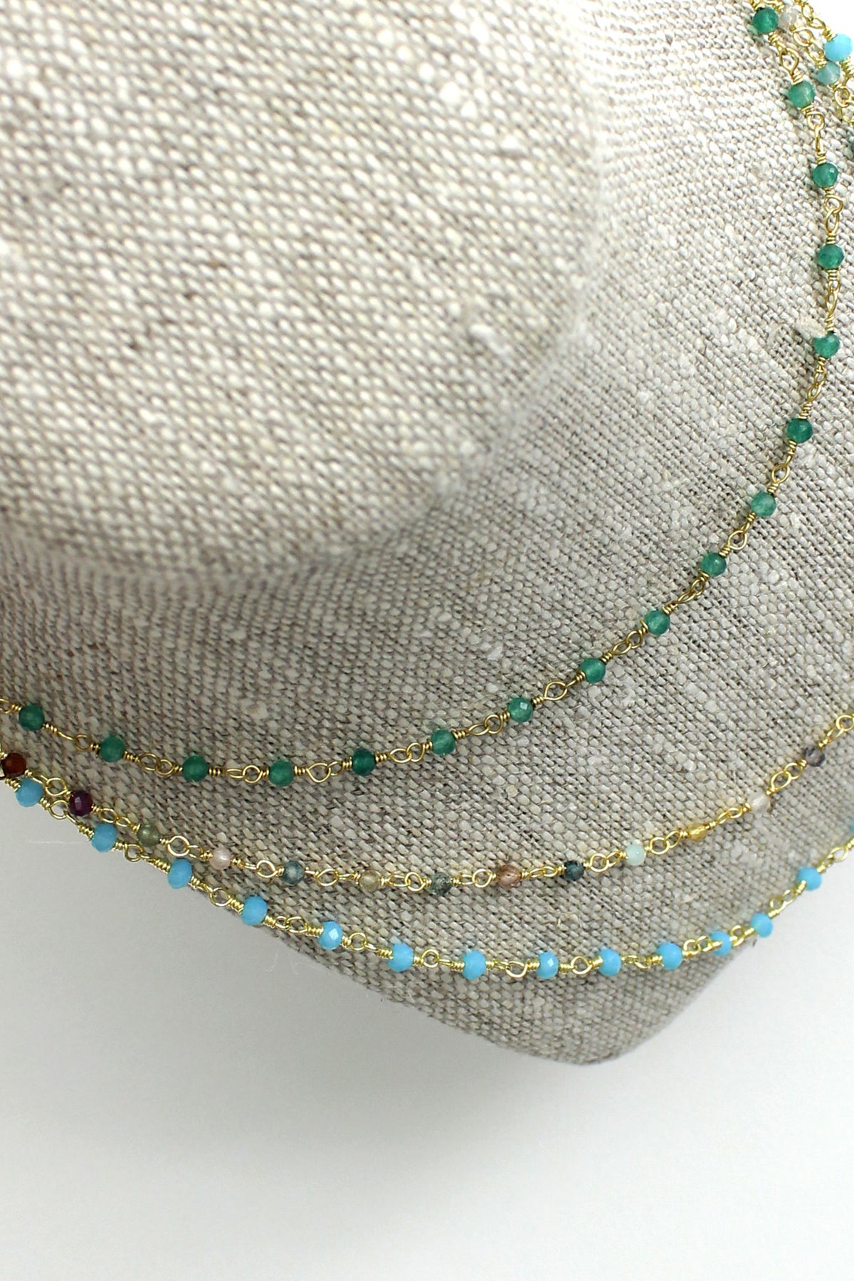 Blue Chalcedony Beaded Necklace