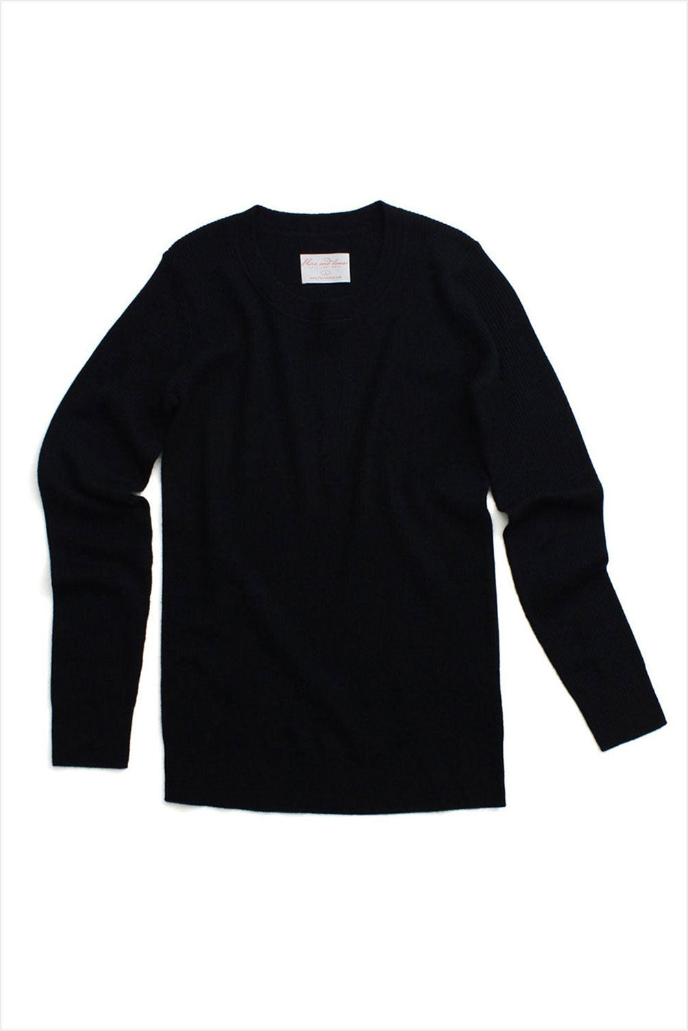 F&amp;H Women's Cashmere Rib Tee Black