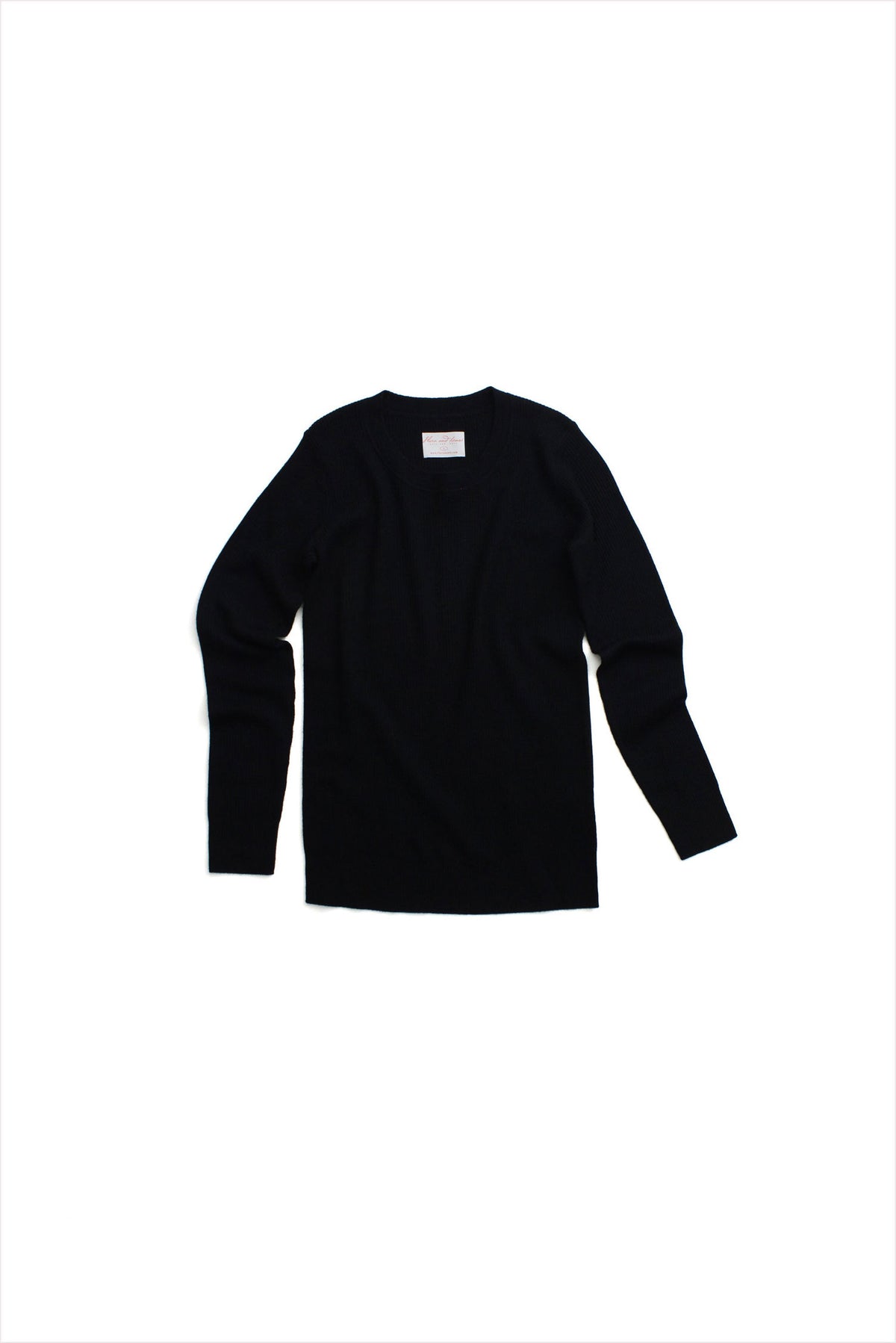 F&amp;H Women Cashmere Rib Tee Black