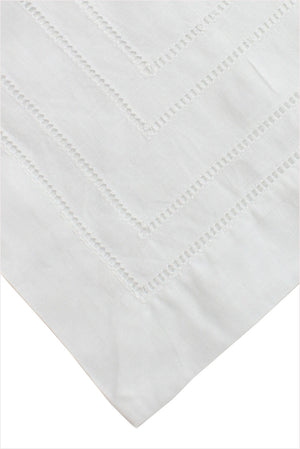 Table Linen Set Multiple Hem Stitch White