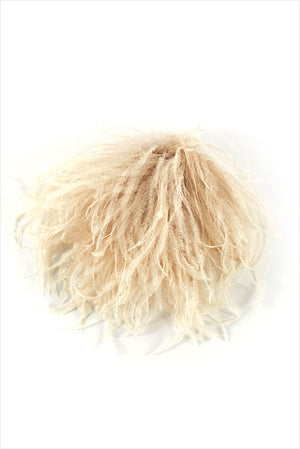 Indress Meryl Ostrich Feather Brooch Champagne