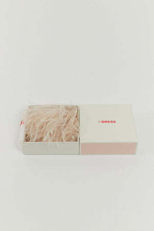 Indress Meryl Ostrich Feather Brooch Champagne