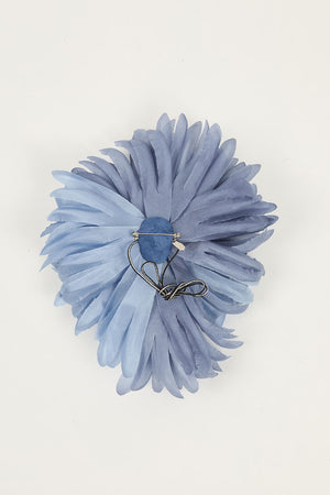 Indress Coquelicot Silk Anemone Brooch Light Blue