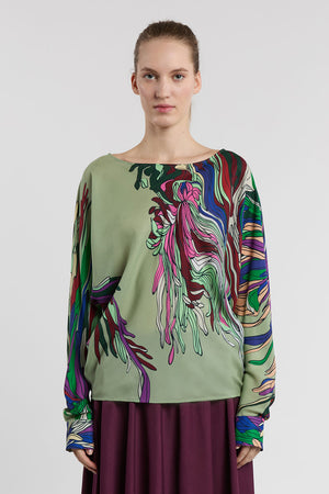 Indress Oeillet Batwing Top Multicolor Almond