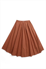 forte_forte Poplin Elasticated Skirt Cioccolato