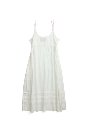 Injiri Jodhpur 178 Slip Dress White with Pink Stitching