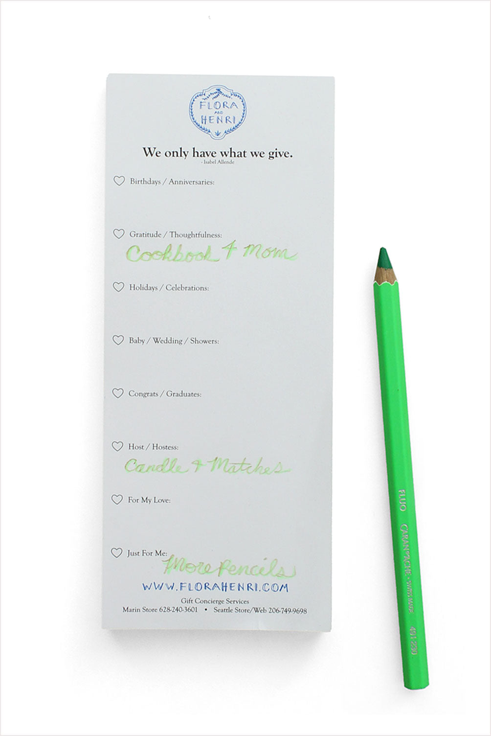 F&amp;H Giving Notepad With Checklist